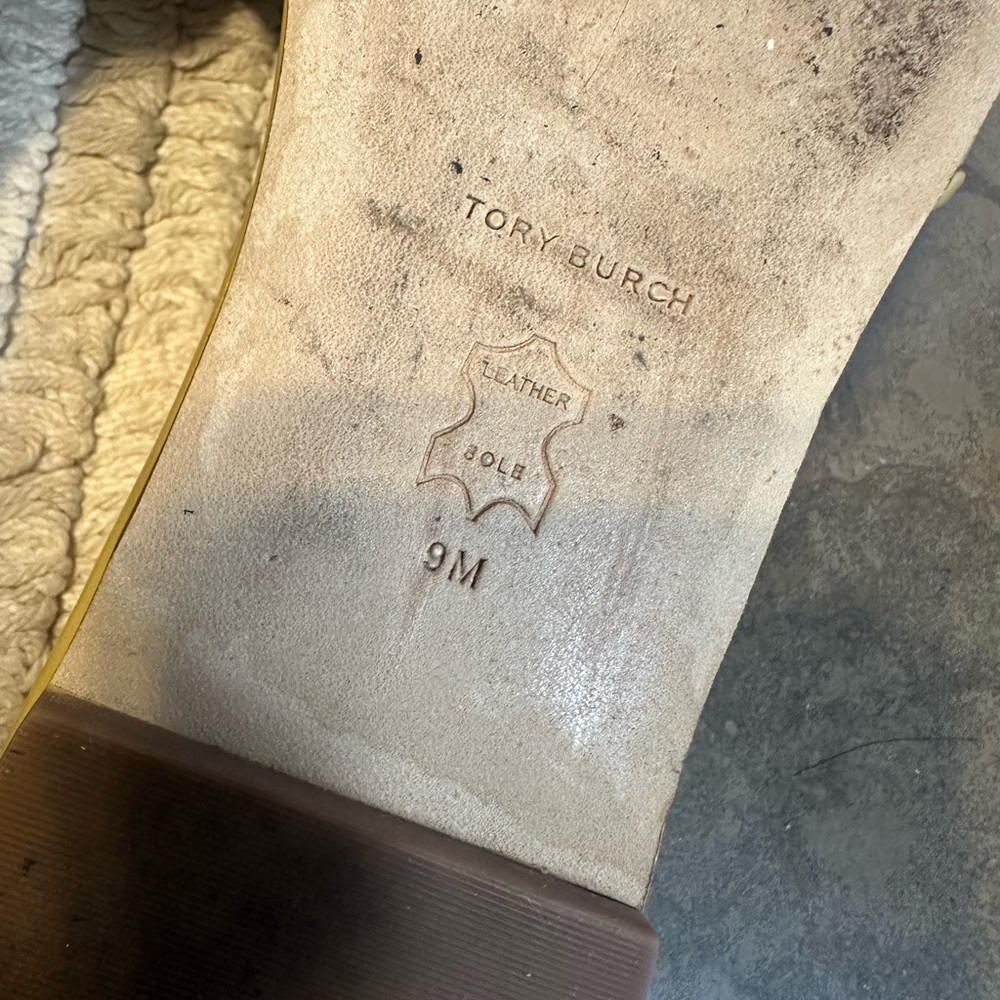 Tory Burch Mustard Yellow Slide Sandals - Picture 4 of 4